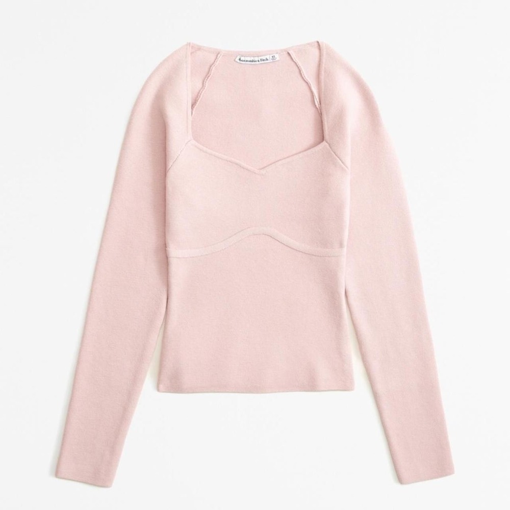 Abercrombie & Fitch Womens Sweetheart Sweater Size XS Pink Coquette Romantic
